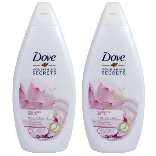 2PK Dove 500ml Body Wash Glowing Ritual w/ Lotus Flower Extract & Rice Water