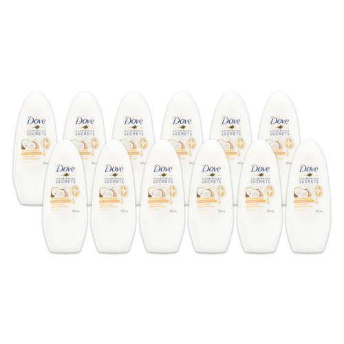 12PK Dove 50ml Antiperspirant Roll On Deodorant w/ Coconut & Jasmine Flower Scent
