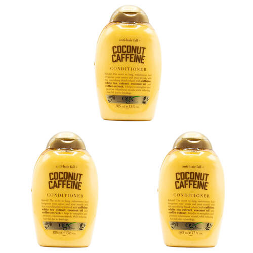 3PK Ogx Anti Hair Fall Coconut Caffeine 385ml Conditioner