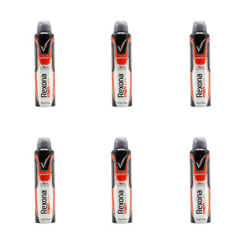 6PK Rexona 145g/250ml Deodorant Men Sport Antiperspirant Body Spray