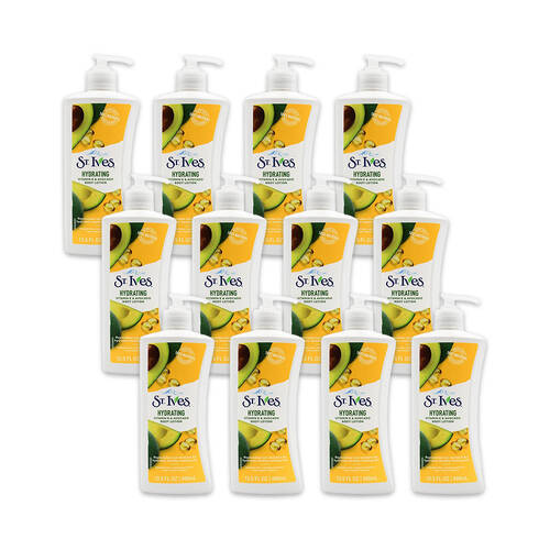12PK St Ives Hydrating Vitamin E & Avocado Body Lotion 400ml