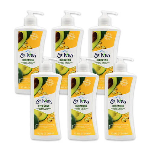 6PK St Ives Hydrating Vitamin E & Avocado Body Lotion 400ml