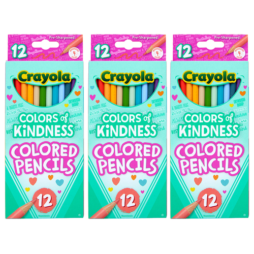 3x12pc Crayola Kids/Childrens Creative Colours Of Kindness Colored Pencils