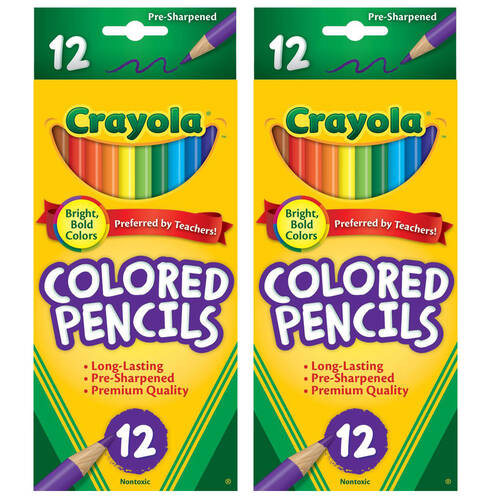2x 12PK Crayola Full Sized Coloured Pencils