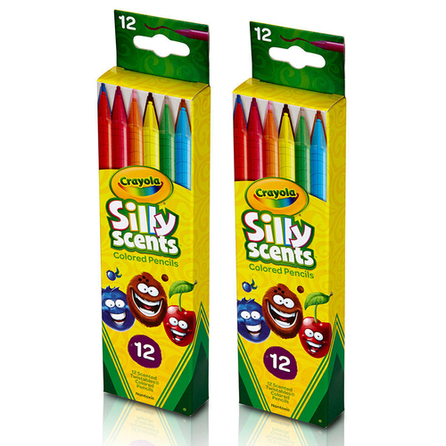 2PK 12pc Crayola Silly Scents Twistables Coloured Pencils 5y+