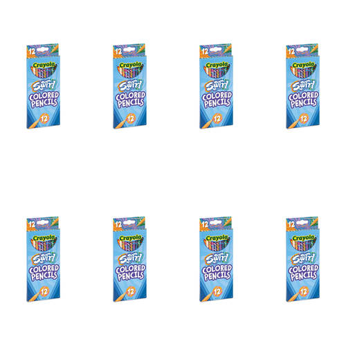 8x 12pc Crayola Swirl Coloured Pencils Colouring Tools Kids 3y+