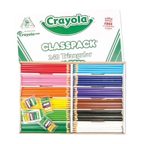 240pc Crayola Kids/Childrens Creative Triangular Pencil Classpack 36m+