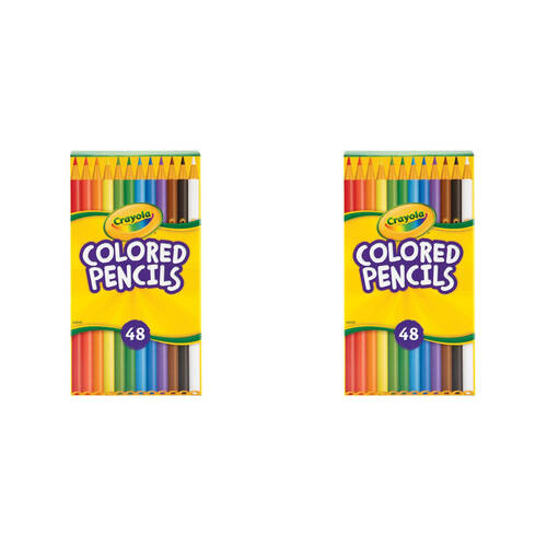 2x 48pc Crayola Coloured Pencils Share Pack Colouring Tools Kids 3y+
