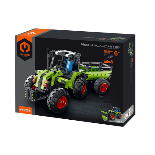 348pc iM.Master 2-in-1 Tractor To Harvester Blocks Kids Toy Set Green 6y+