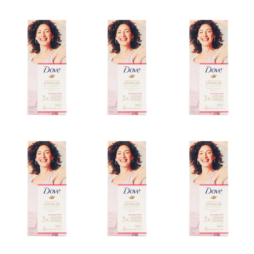 6PK Dove 50ml Antiperspirant Roll On Deodorant Clinical Protection Pomegranate