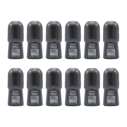 12PK Dove Men+Care Clean Comfort Roll On Deodorant 24H Protection 50ml