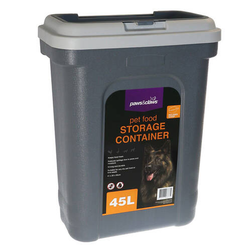 Paws & Claws 45L Pet Food Storage Container w/ Scoop 55x41x25cm