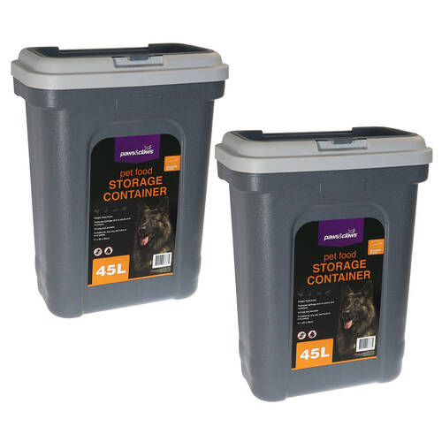 2PK Paws & Claws 45L Pet Food Storage Container w/ Scoop 55x41x25cm