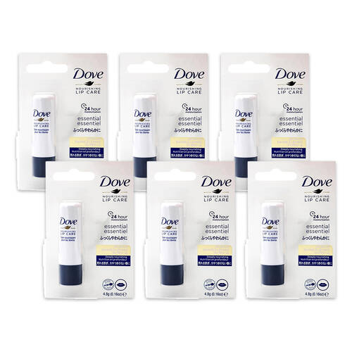 6PK Dove Nourishing Hydrating Lip Balm Care Essential 4.8g