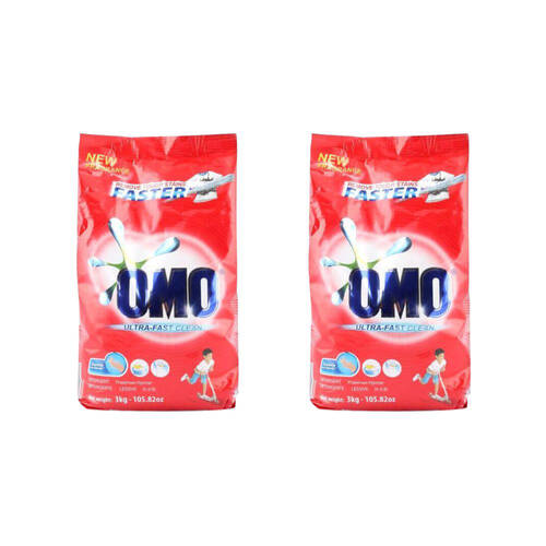 2PK Omo Ultra Fast Clean Detergent Powder 3kg Stain Remover