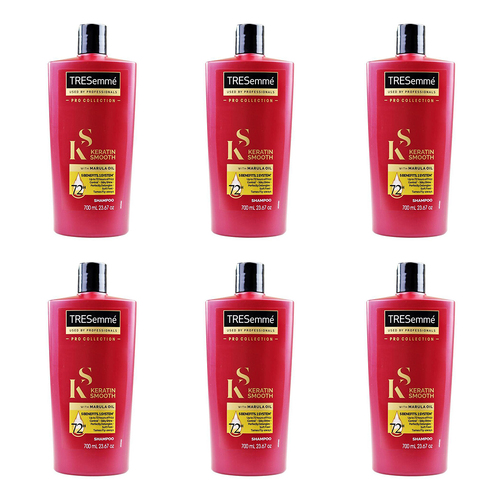 6PK Tresemme 700ml Keratin Nourishes Smooth Hair Care Shampoo