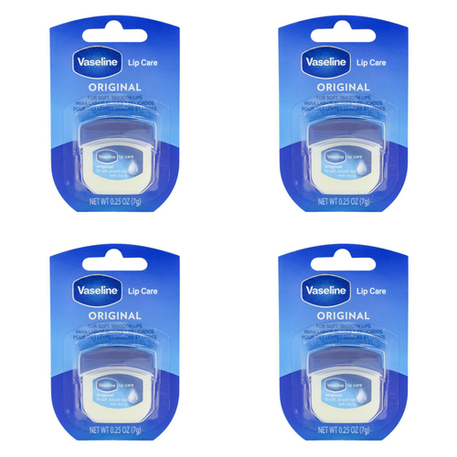 4PK Vaseline Lip Therapy 7g Petroleum Jelly Moisturiser Original