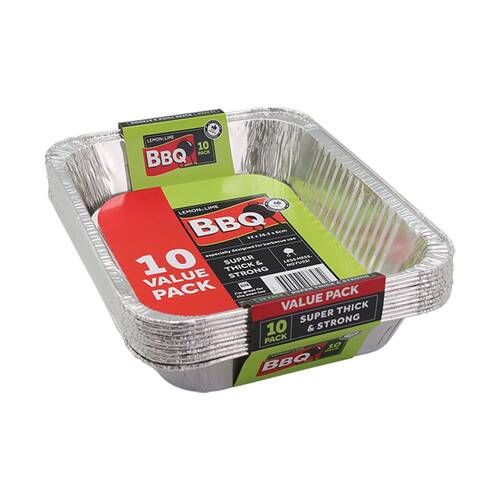 10PK Lemon & Lime Rectangle Foil Tray