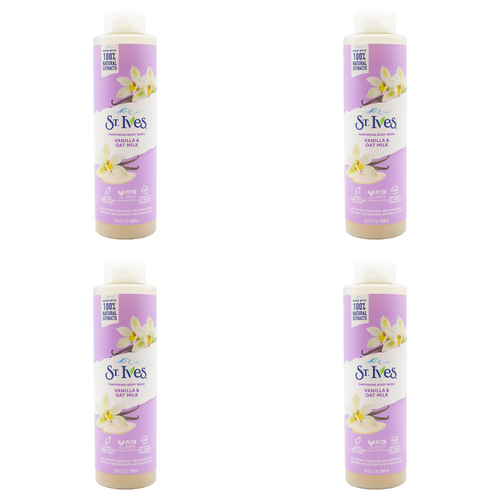 4PK St Ives 650ml Body Wash Bath Soap Vanilla & Oat Milk Scent