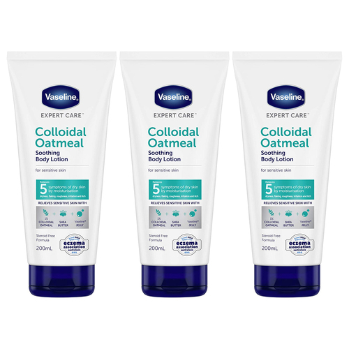 3PK Vaseline Soothing Body Lotion Colloidal Oatmeal 200ml