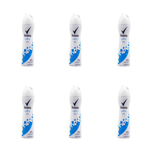 6PK Rexona 116g/200ml Antiperspirant Deodorant Spray Cotton Dry