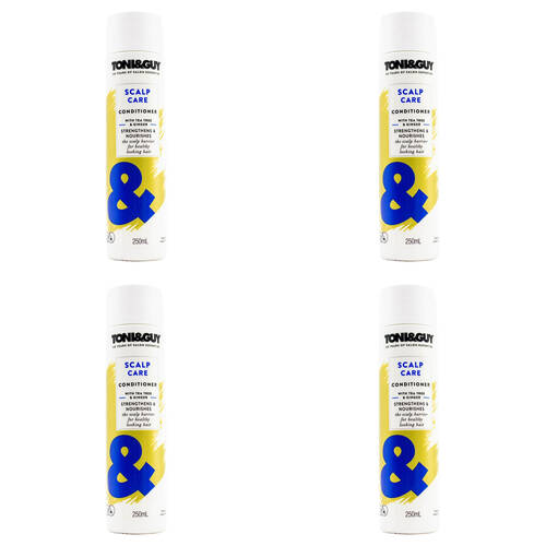 4PK Toni & Guy 250ml Scalp Care Conditioner w/ Tea Tree & Ginger