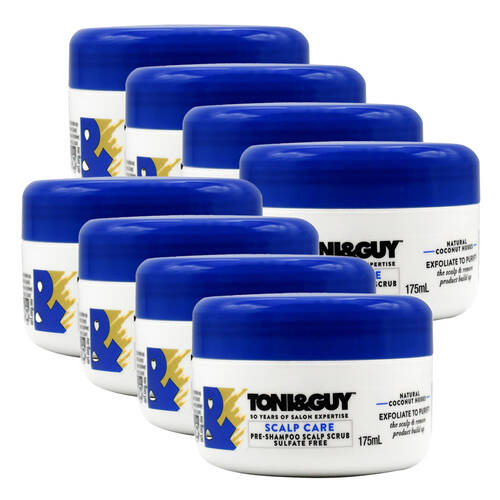 8PK Toni & Guy 175ml Scalp Care Pre-Shampoo Scrub Sulfate Free