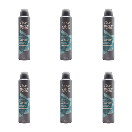 6PK Dove Men 254ml Antiperspirant Deodorant Refreshing Eucalyptus & Birch Scent