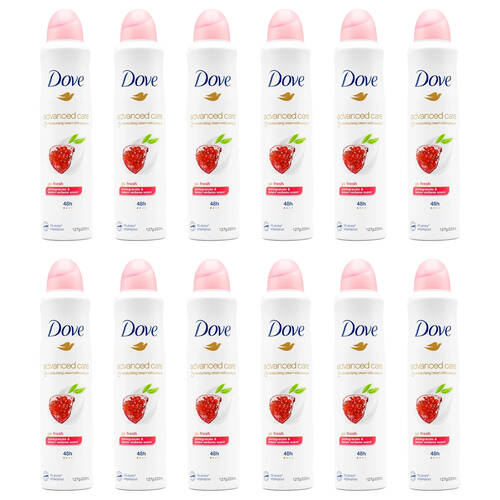12PK Dove 127g/220ml Antiperspirant Advanced Care Go Fresh