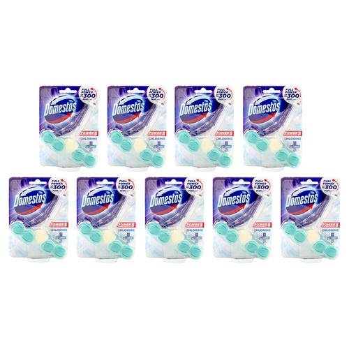 9PK Domestos Power 5 Toilet Block Bathroom Bowl Cleaner 55g - Chlorine