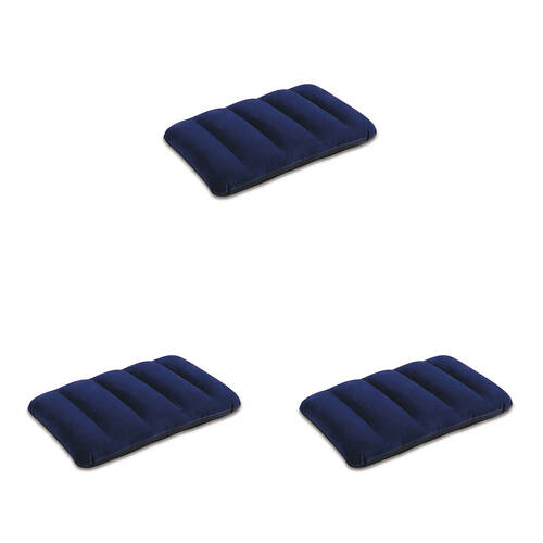 3PK Intex Downy Inflatable Travel Sleeping Pillow 43x28x9cm
