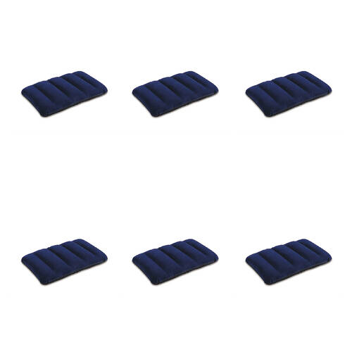 6PK Intex Downy Inflatable Travel Sleeping Pillow 43x28x9cm