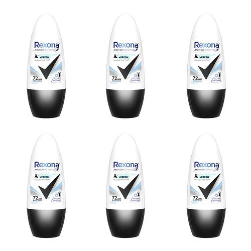 6PK Rexona Women 72hr Anti-Perspirant Roll On Deodorant 45ml Invisible Dry