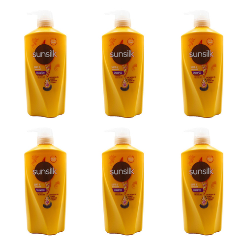 6PK Sunsilk 625ml Shampoo Soft & Smooth Cashmere Keratin/Vitamin E