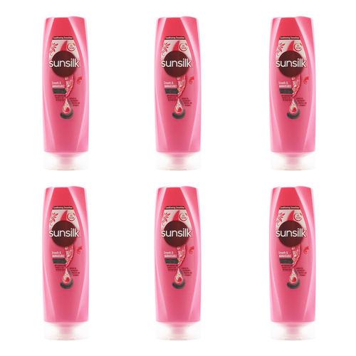 6PK Sunsilk 300ml Smooth & Manageable w/ Argan Oil Hair Care Conditioner