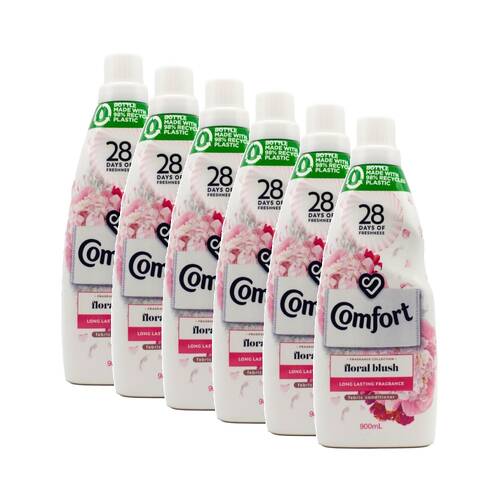 6PK Comfort Fabric Softner/Conditioner Floral Blush Long-Lasting Freshness 900mL