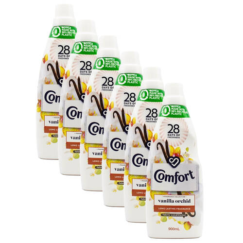 6PK Comfort 900ml Fabric Conditioner Fragrance Vanilla Orchid