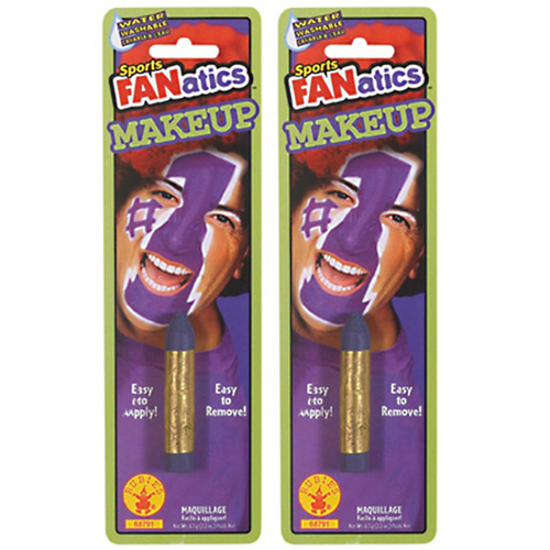 2PK Sports Fan Washable Face Paint/Make Up Halloween Costume Accessory - Purple