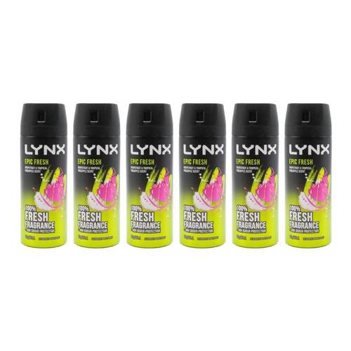 6PK Lynx Antiperspirant Deodorant Spray Grapefruit & Tropical Pineapple 165ml