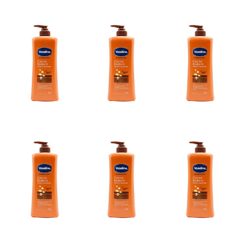 6PK Vaseline 400ml Intensive Care Cocoa Radiant w/ Pure Cocoa Butter