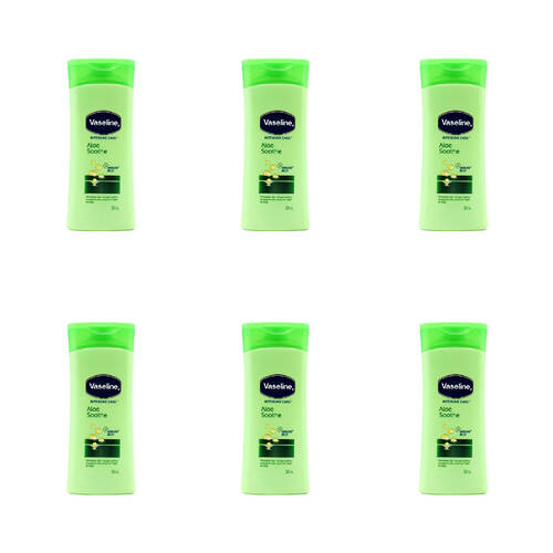 6PK Vaseline 200ml Aloe Soothe Intensive Care Moisturising Lotion