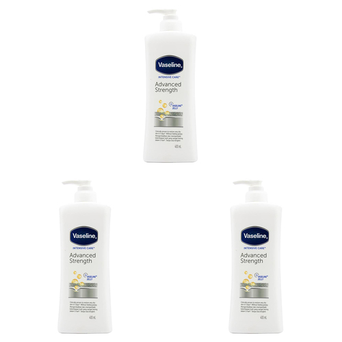 3PK Vaseline 400ml Intensive Care Body Lotion Advanced Strength For Dry Skin