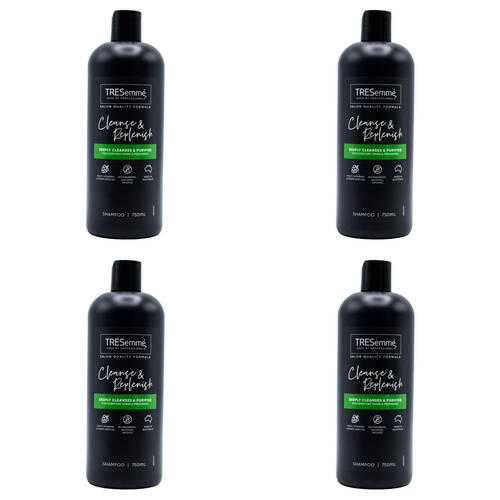4PK Tresemme 750ml Hair Care Shampoo Cleanse & Replenish