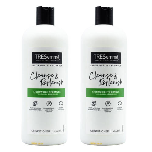 2PK Tresemme 750ml Conditioner Cleanse & Replenish For All Hair Types