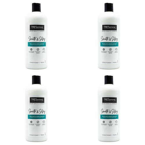 4PK Tresemme 750ml Hair Conditioner w/ Sunflower Seed Oil Smooth & Silky