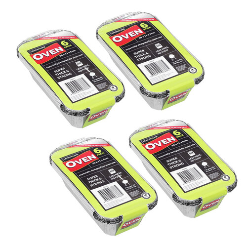24PK Lemon & Lime Foil Container W/ Lid 20X11X5cm Shelf Ready Pdq