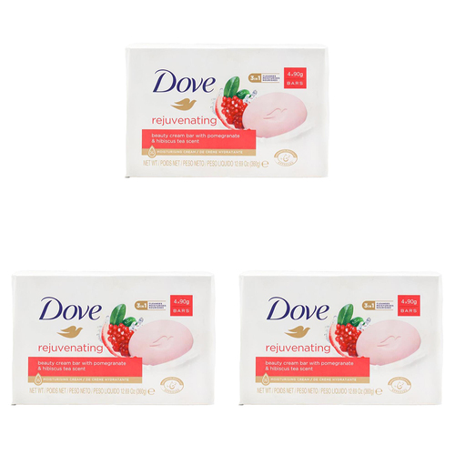 12pc Dove 90g Soap Bar Rejuvenating Pomegranate & Hibiscus Tea Scent