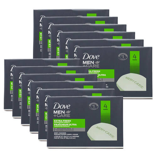 12x 4pc Dove Moisturising 100g Soap Bar Men Care Extra Fresh