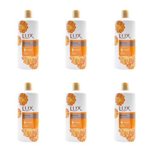 6PK Lux 600ml Body Wash Sweet Dahlia w/ Patchouli Oil Scent
