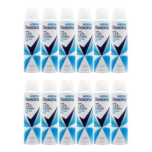 12PK Rexona Cotton Dry Antiperspirant Deodorant Spray 72H Protection 150ml